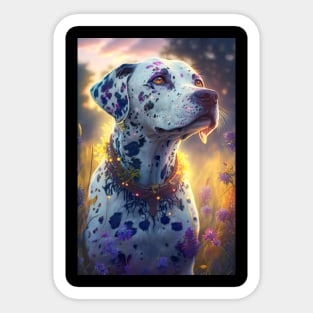 Dalmatian Dog Animal Portrait Painting Pet Character Sticker